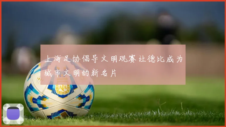 上海足协倡导文明观赛让德比成为城市文明的新名片