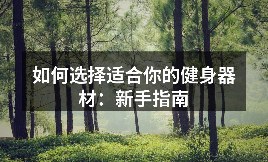 多种健身器材选择
